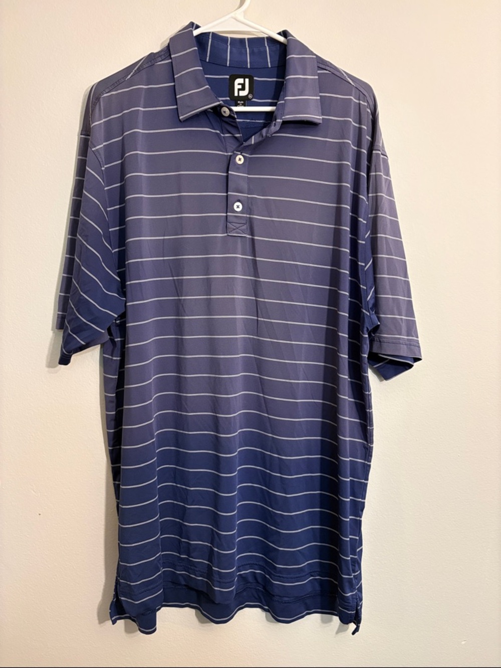 FootJoy Men's Navy Striped ombré Performance Polo Shirt size XL